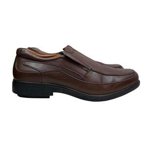 Gravity Defyer Mens Loafers Marseille II Brown Leather Cushioned Footbed Sz‎ 15